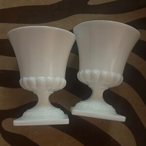 Elegant White Pedestal Vases
